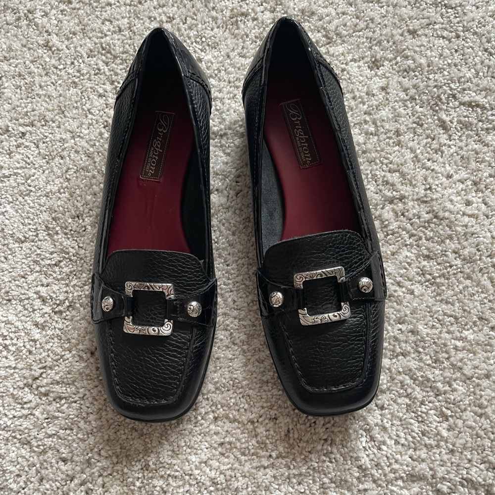 Brighton Black Loafer Shoe With Buckle Size 8.5